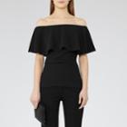 Reiss Balmer - Womens Off-the-shoulder Top In Black