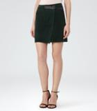 Reiss Chase - Suede Mini Wrap Skirt In Green, Womens, Size 6