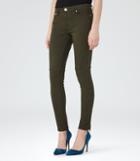 Reiss Alexis - Biker-style Jeans In Green, Womens, Size 24