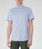 Reiss Redmayne - Mens Cotton Short Sleeve Shirt In Blue, Size L