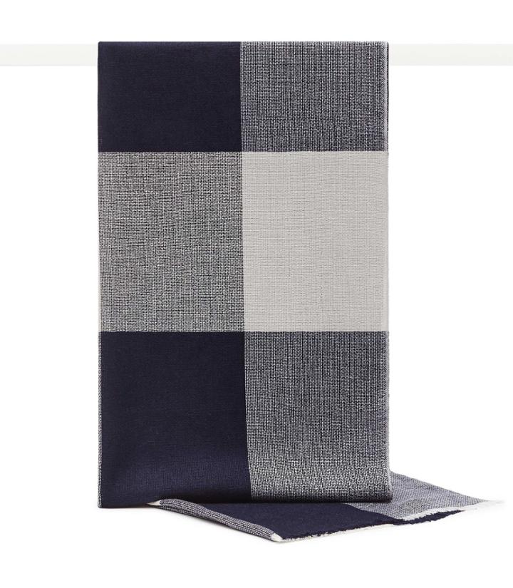 Reiss Ginny - Womens Wool And Silk Checked Scarf In Blue