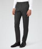 Reiss Hudson - Mens Brushed Tailored Trousers In Grey, Size 30