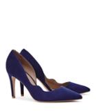 Reiss Bardot - Womens Suede Point-toe Shoes In Blue, Size 3