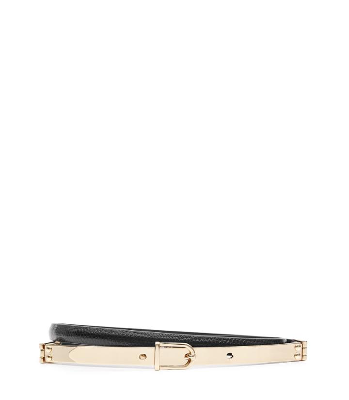 Reiss Jasper Lizard - Metal-detail Belt In Black, Womens, Size S