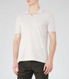 Reiss Marcelos - Open Collar Polo Shirt In Grey, Mens, Size Xs