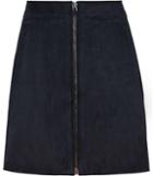Reiss Felicity - Womens Suede Zip-front Skirt In Blue, Size 4