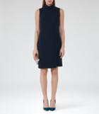 Reiss Adie - Womens Roll-neck Shift Dress In Blue, Size 4