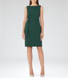 Reiss Libra - Womens Waist-tie Dress In Green, Size 6