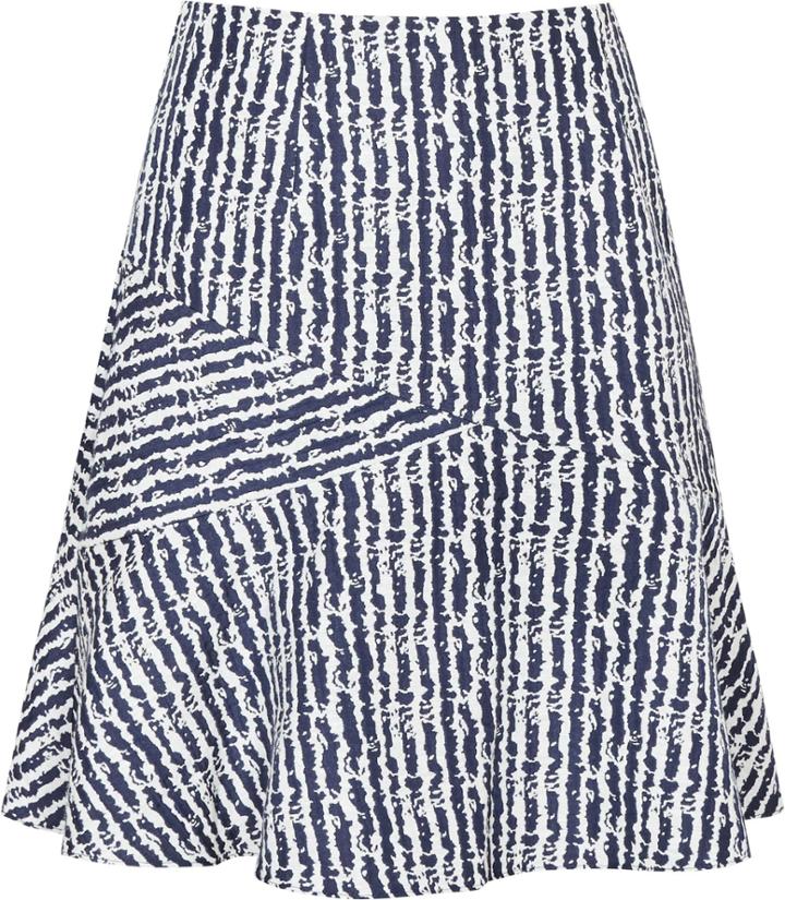 Reiss Gilly - Womens Textured Jacquard Skirt In Blue, Size 6