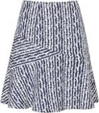 Reiss Gilly - Womens Textured Jacquard Skirt In Blue, Size 6