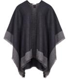 Reiss Valerie - Knitted Poncho In Blue, Womens