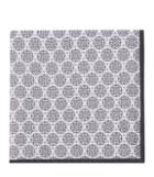 Reiss Charlie - Patterned Pocket Square In Grey, Mens