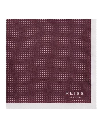 Reiss Nou - Mens Silk Dotted Pocket Square In Red
