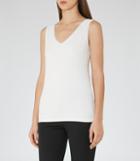 Reiss Ona - V-neck Tank Top In White, Womens, Size S