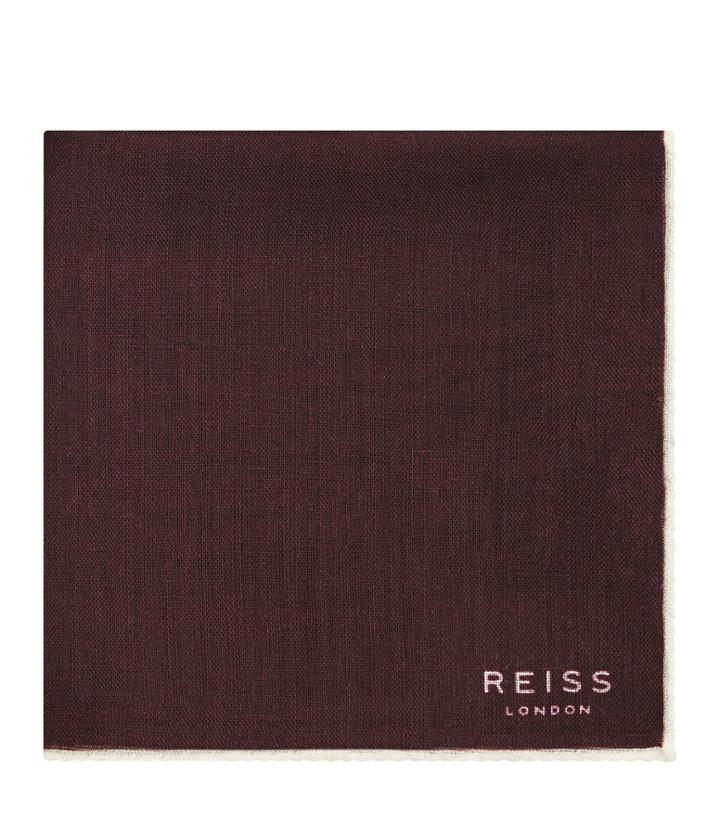 Reiss Wasp - Mens Wool Pocket Square In Red, Size One Size