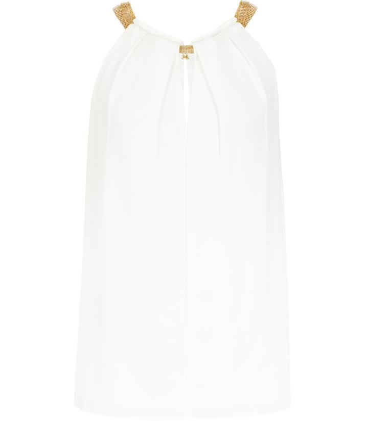 Reiss Roos - Womens Chain-detail Top In White, Size 6