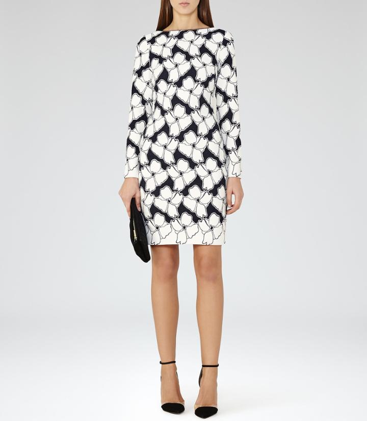 Reiss Lottie - Womens Lace-insert Dress In White, Size 4