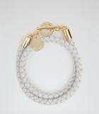 Reiss Toucan - Womens Leather And Metal Bracelet In Cream, Size One Size