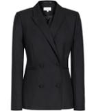 Reiss Mossy - Womens Textured Double-breasted Blazer In Blue, Size 4