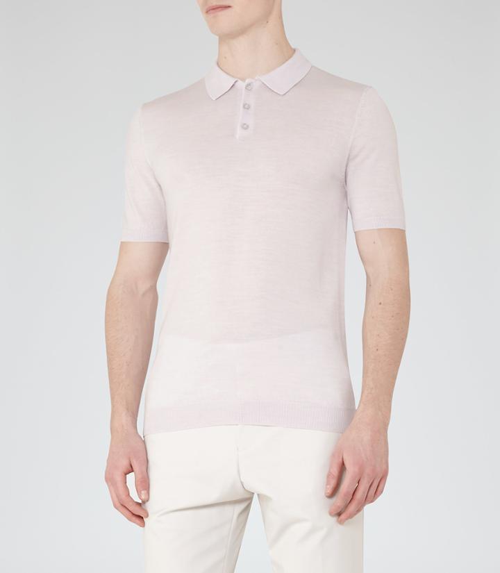 Reiss Manor - Merino Wool Polo Shirt In Grey, Mens, Size Xs