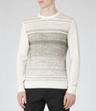 Reiss Ashes - Mens Dot Stripe Jumper In White, Size L