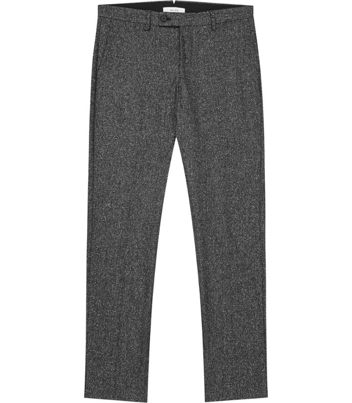 Reiss Connor - Mens Nep Tailored Trousers In Grey, Size 28