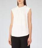 Reiss Magda - Gathered Tank Top In White, Womens, Size 4