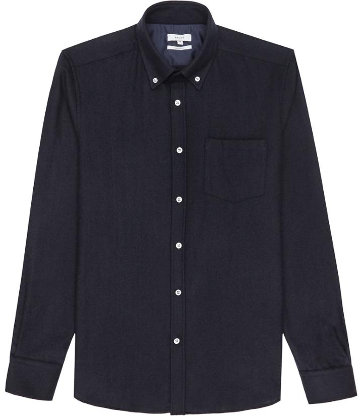 Reiss Emerick - Mens Flecked Slim Shirt In Blue, Size Xs