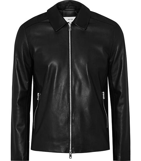 Reiss Dylon Collared Leather Jacket