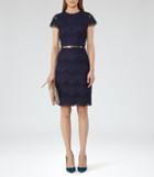 Reiss Liza - Womens Graphic Lace Dress In Blue, Size 4