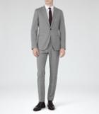 Reiss Rhine - Mens Striped Slim-fit Suit In Grey, Size 38