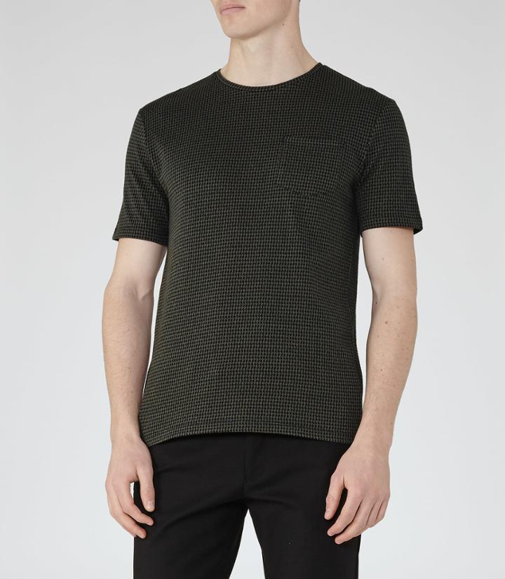 Reiss Wallace - Mens Jacquard Weave T-shirt In Brown, Size S