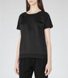 Reiss River - Womens Contrast-cuff Top In Black, Size 4