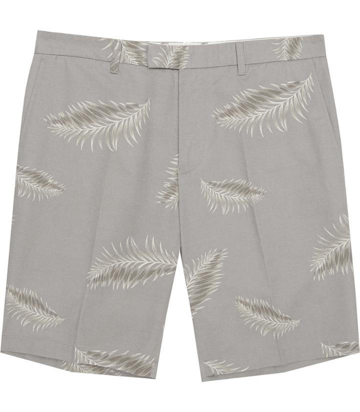 Reiss Jamaica - Mens Palm Print Shorts In Blue, Size 28