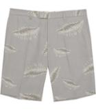 Reiss Jamaica - Mens Palm Print Shorts In Blue, Size 28