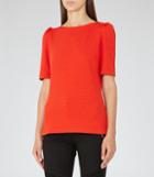 Reiss Lisa - Womens Puff-sleeve Top In Orange, Size S