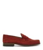 Reiss Lucas - Mens Suede Penny Loafers In Brown, Size 7