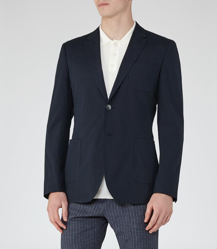 Reiss Proud B - Mens Patch Pocket Blazer In Blue, Size 38