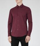 Reiss El Rouge - Checked Slim Shirt In Red, Mens, Size S