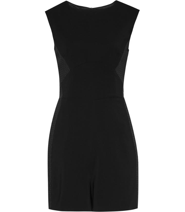 Reiss Maia - Womens Contrast-panel Playsuit In Black, Size 4