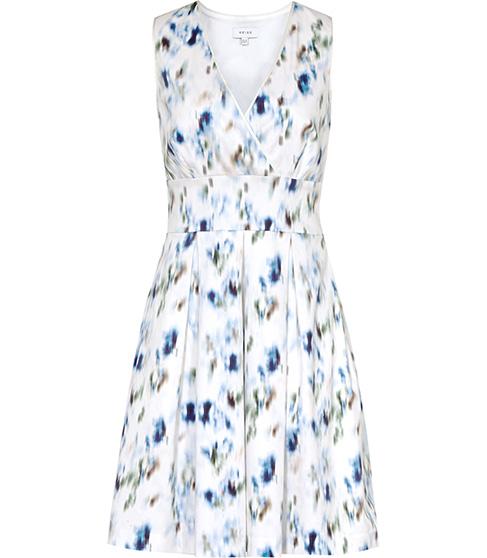 Reiss Anabella Printed Fit And Flare Dress