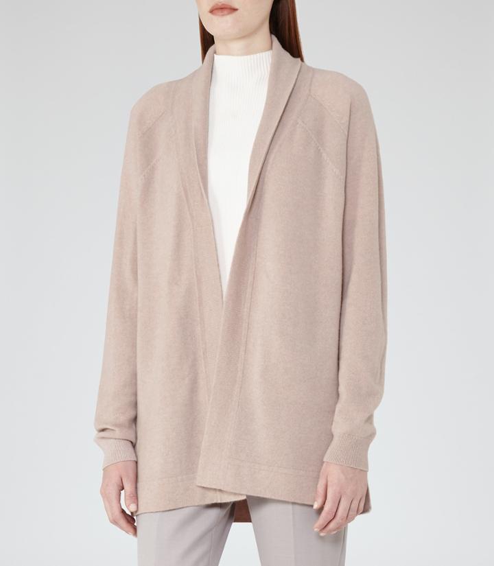 Reiss Jenise - Womens Open-front Cashmere Cardigan In Brown, Size S