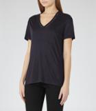 Reiss Ele - V-neck T-shirt In Blue, Womens, Size S
