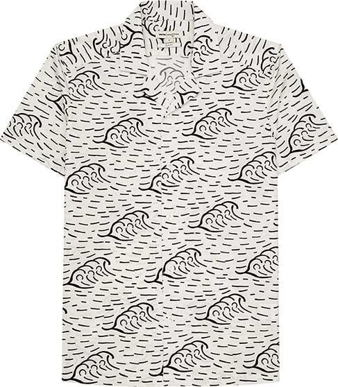 Reiss Bermuda Wave Print Shirt