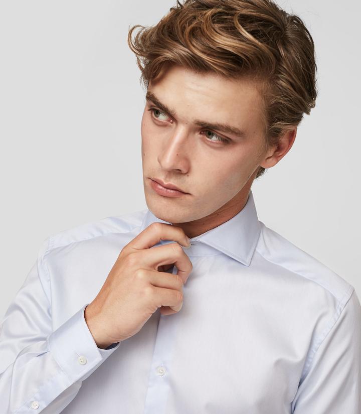 Reiss Angeles - Cutaway Collar Shirt In Blue, Mens, Size S