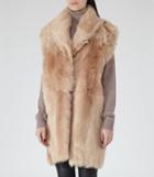 Reiss Lexi - Womens Reversible Shearling Gilet In Red, Size S
