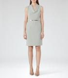 Reiss Coraline - Cowl-neck Dress In Green, Womens, Size 0