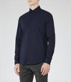 Reiss Mauro - Mens Concealed Placket Shirt In Blue, Size Xs