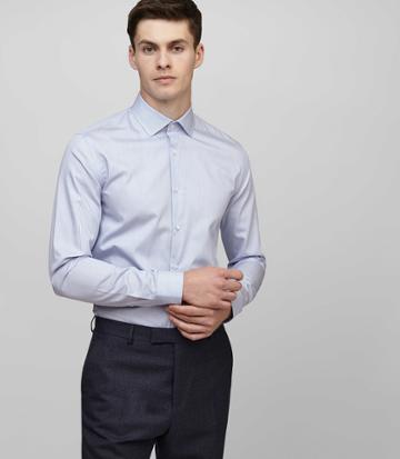 Reiss Osvaldo - Slim Fine Stripe Shirt In Blue, Mens, Size Xs