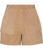 Reiss Paris - Womens Suede Shorts In Brown, Size 10